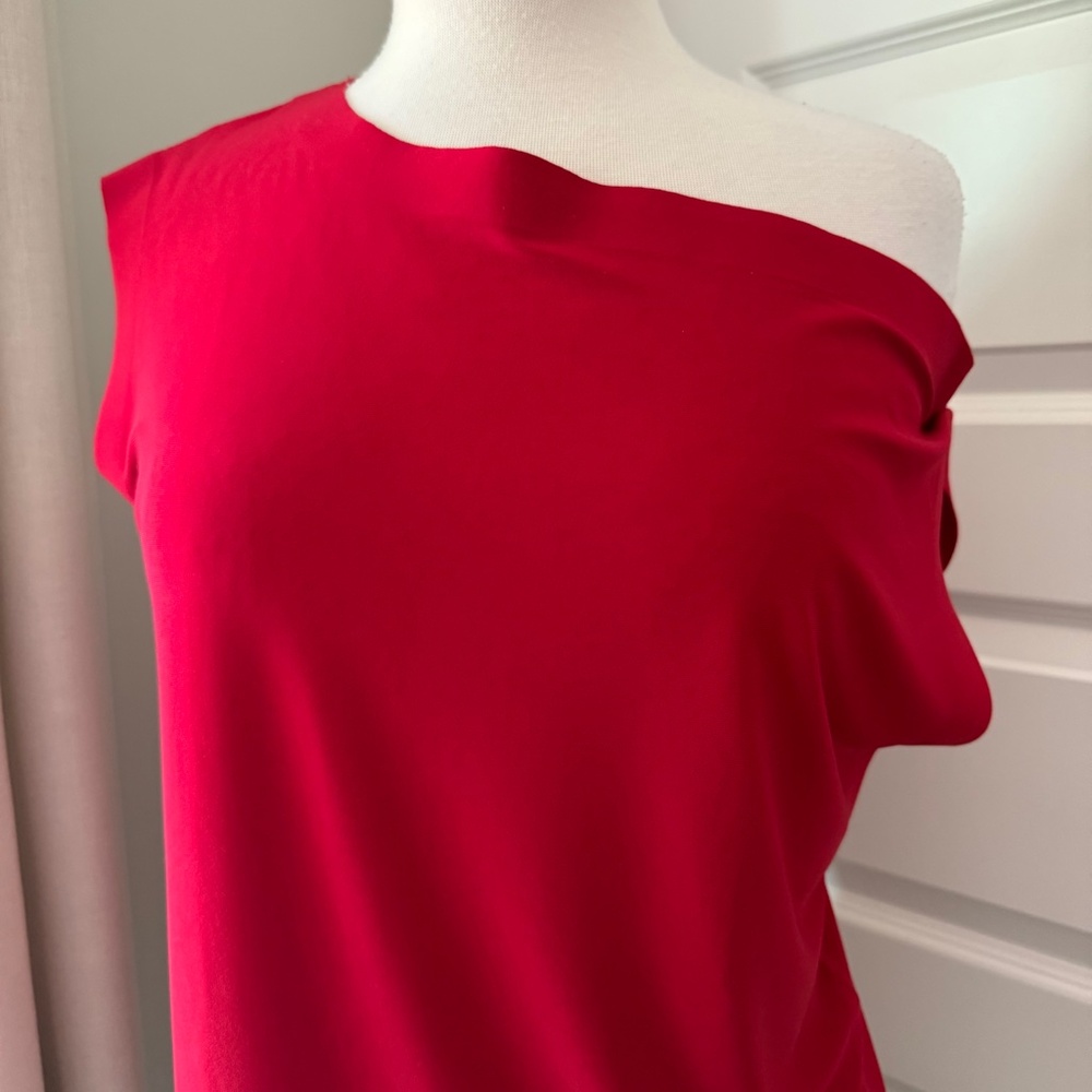 Norma Kamali Red Off-Shoulder Blouse - Picture 3 of 7